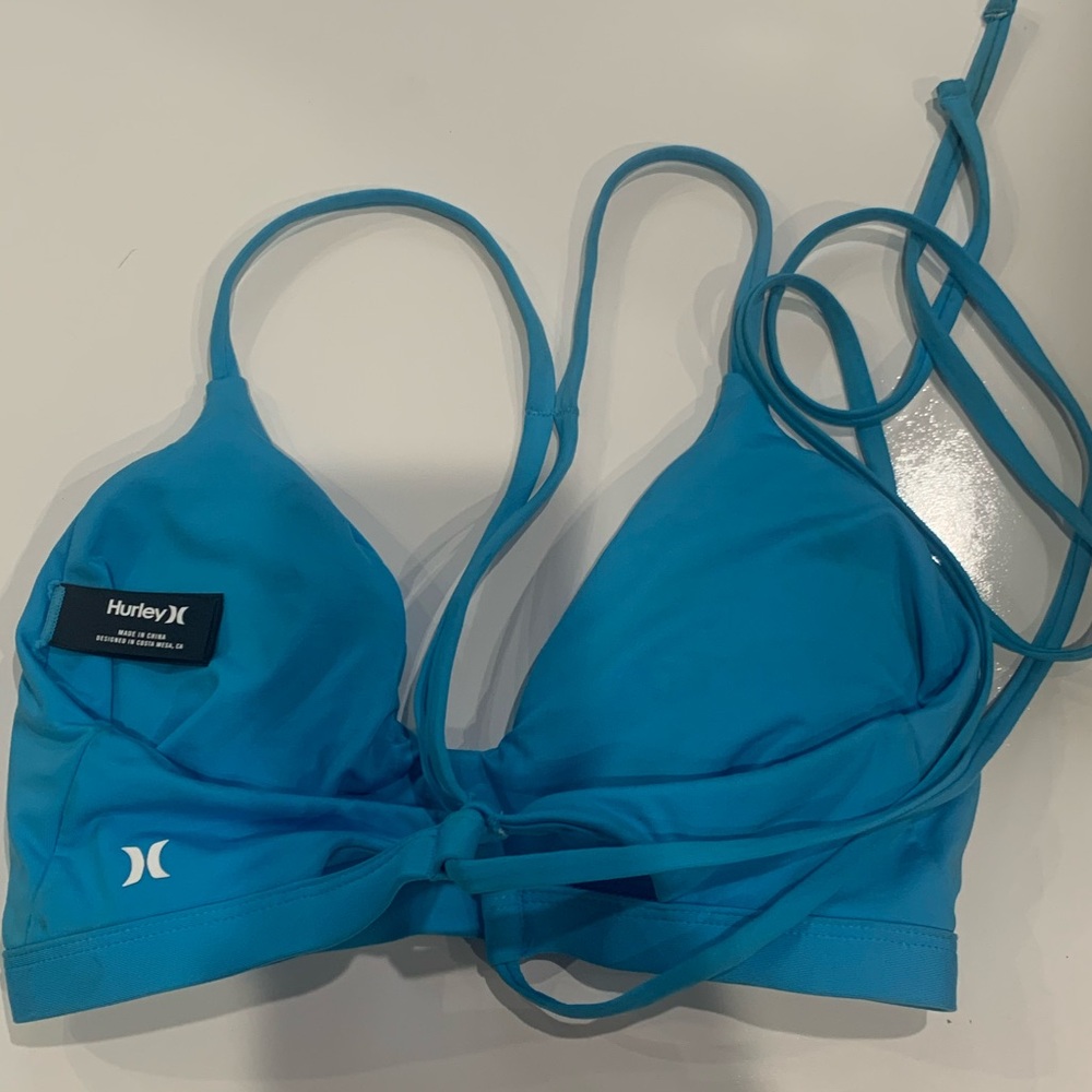Hurley Vibrant Blue Bikini Top woman’s size S - Picture 2 of 4